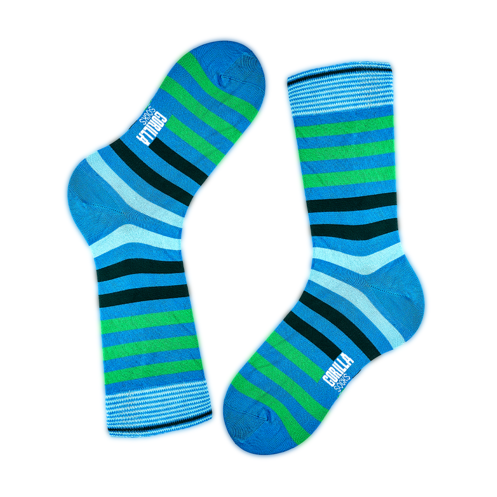 Sock Therapy Calzini Uomo In Bambù – Raggio Di Sole, Blu, Giallo E Bianco, Taglia 8-11, Morbidi, Traspiranti E Colorati